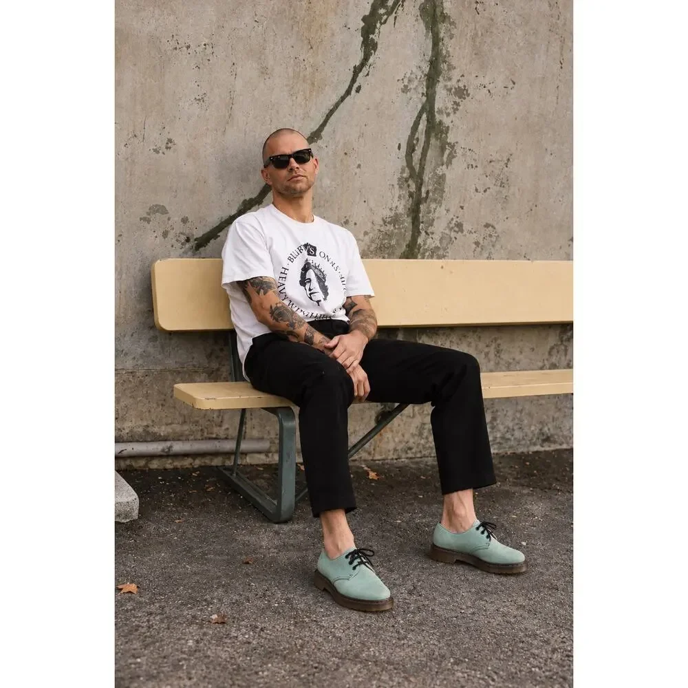 Dr. Martens Made in England Aqua Nubuck 4 Eye Oxfords Deadstock UK 8 US 9